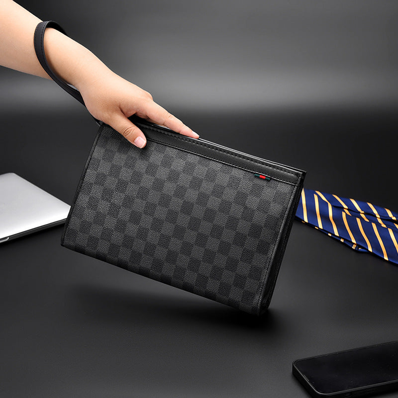 Men's Clutch Business Envelope Plaid Fashion Men's Handbags