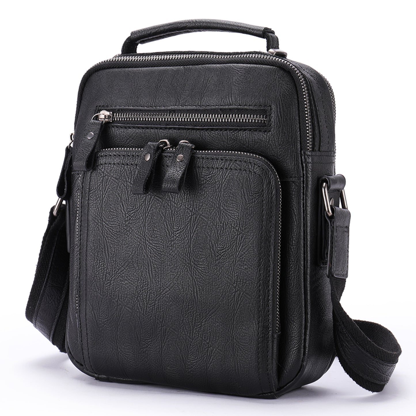 Retro Clamshell Leather First Layer Cowhide Men's Shoulder Bags
