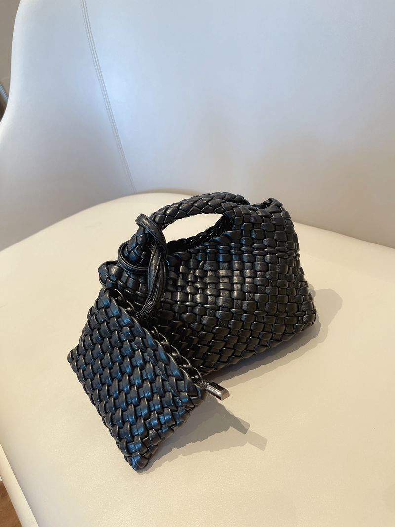Woven Summer Soft Leather Underarm High-grade Small Square Bags