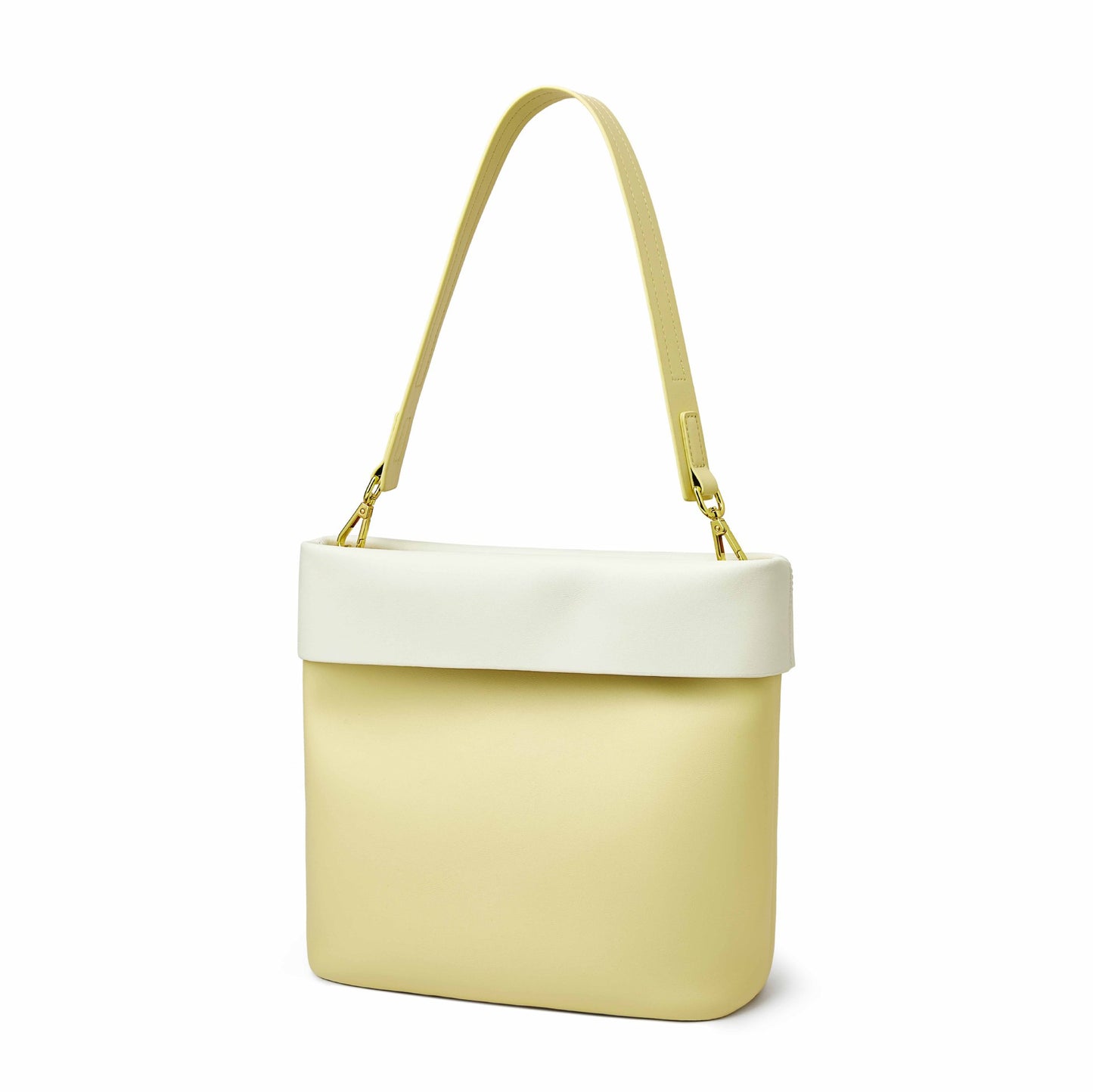 Women's Broadcast Color Matching Large Capacity Genuine Bucket Bags