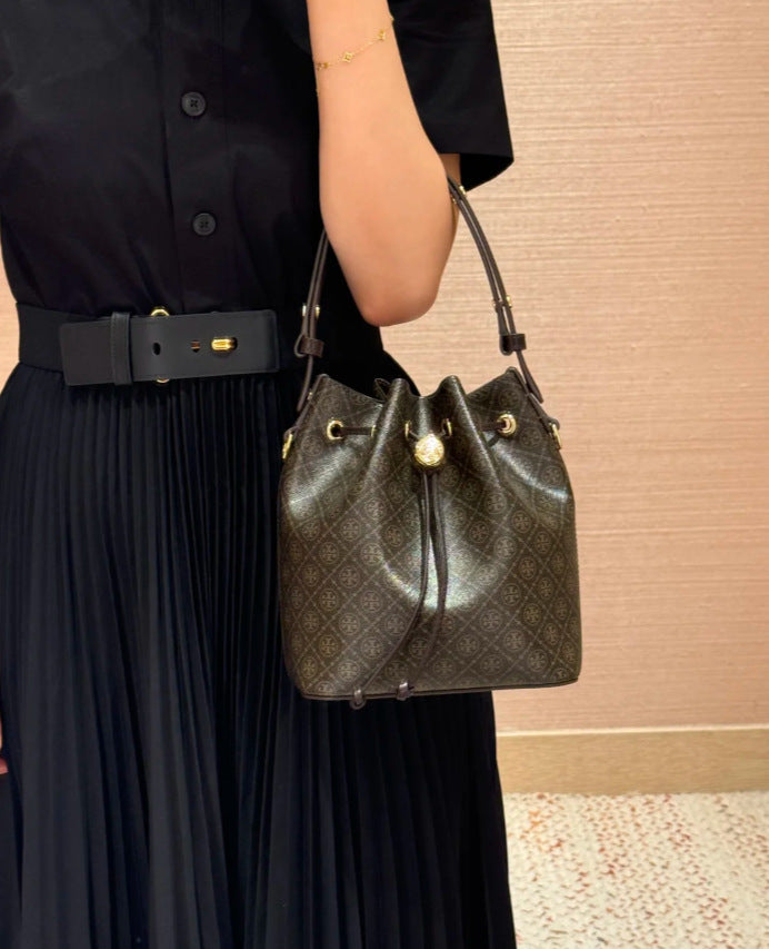 Women's Jacquard Canvas Lightweight Commuter Korean Fashion Bucket Bags