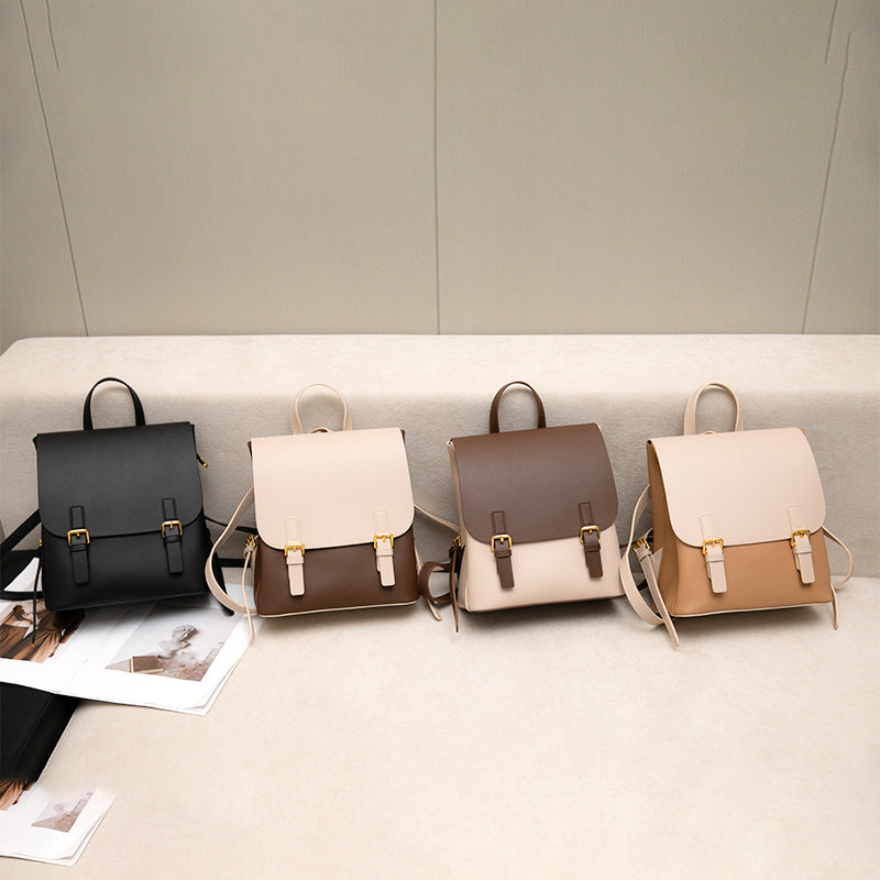Women's Leather Fashionable High Sense Fashion Versatile Backpacks