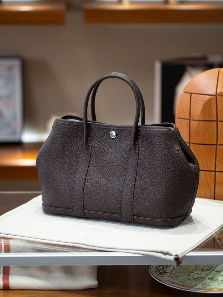 Women's Wax Line Leather Portable Large Capacity Handbags