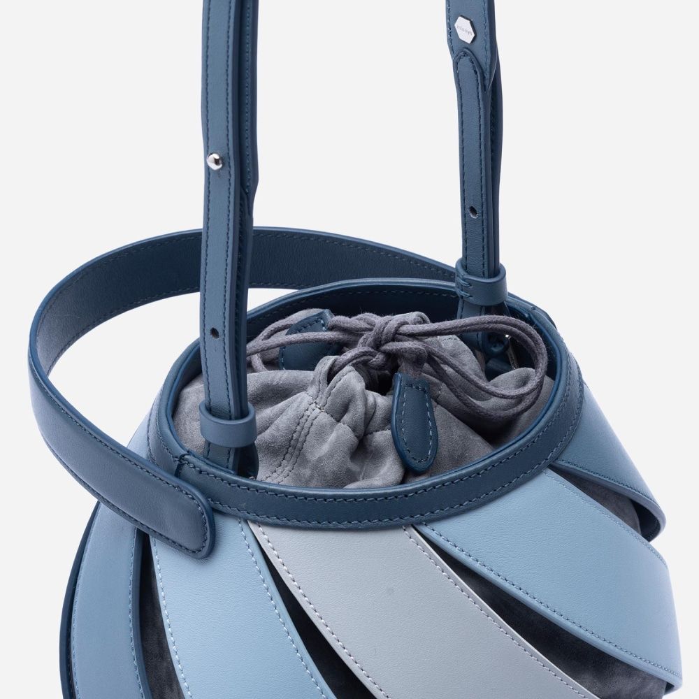 Cylindrical Contrast Color Portable Niche Diamond Bucket Bags