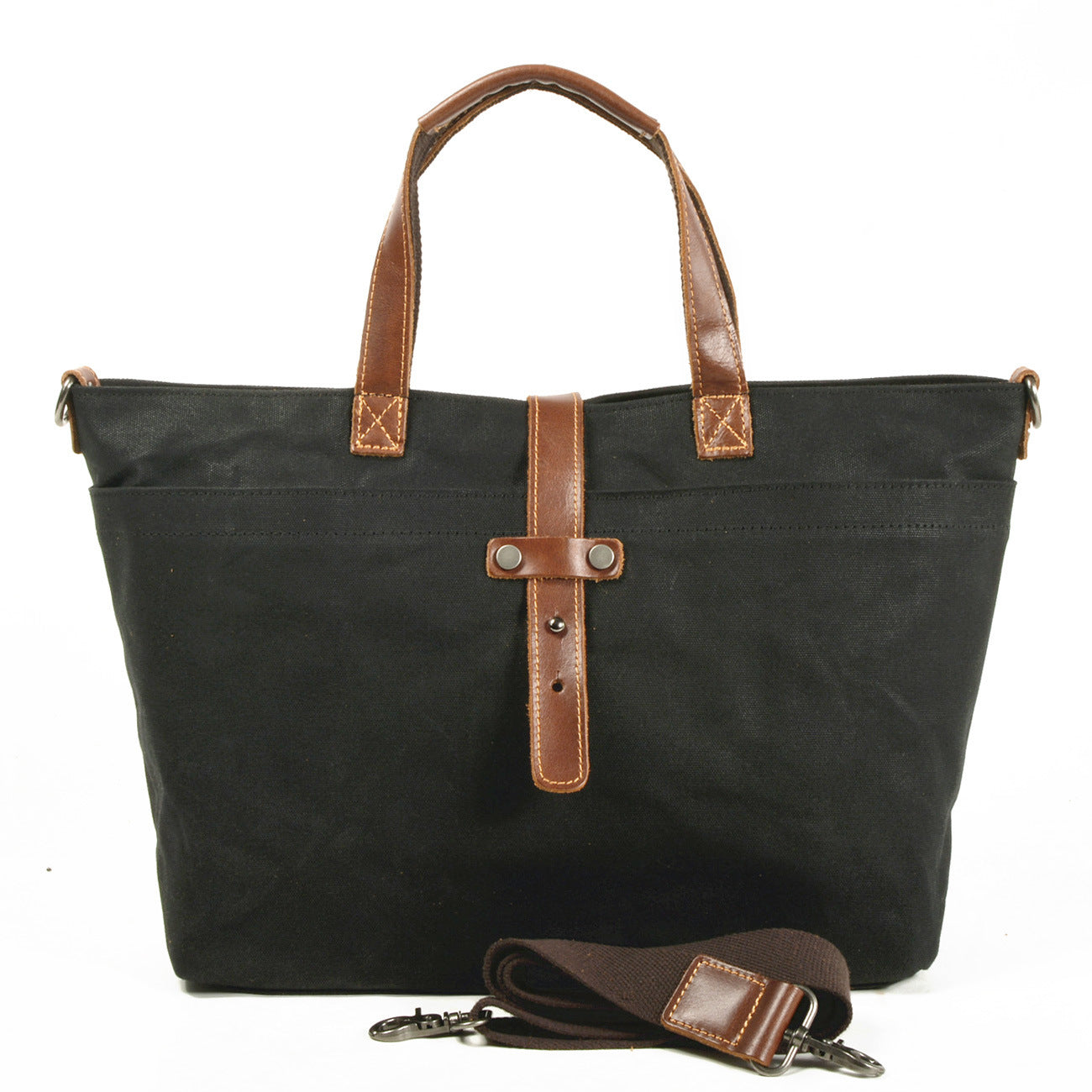 Women's Portable Genuine Leather Solid Color Simple Tote Bags