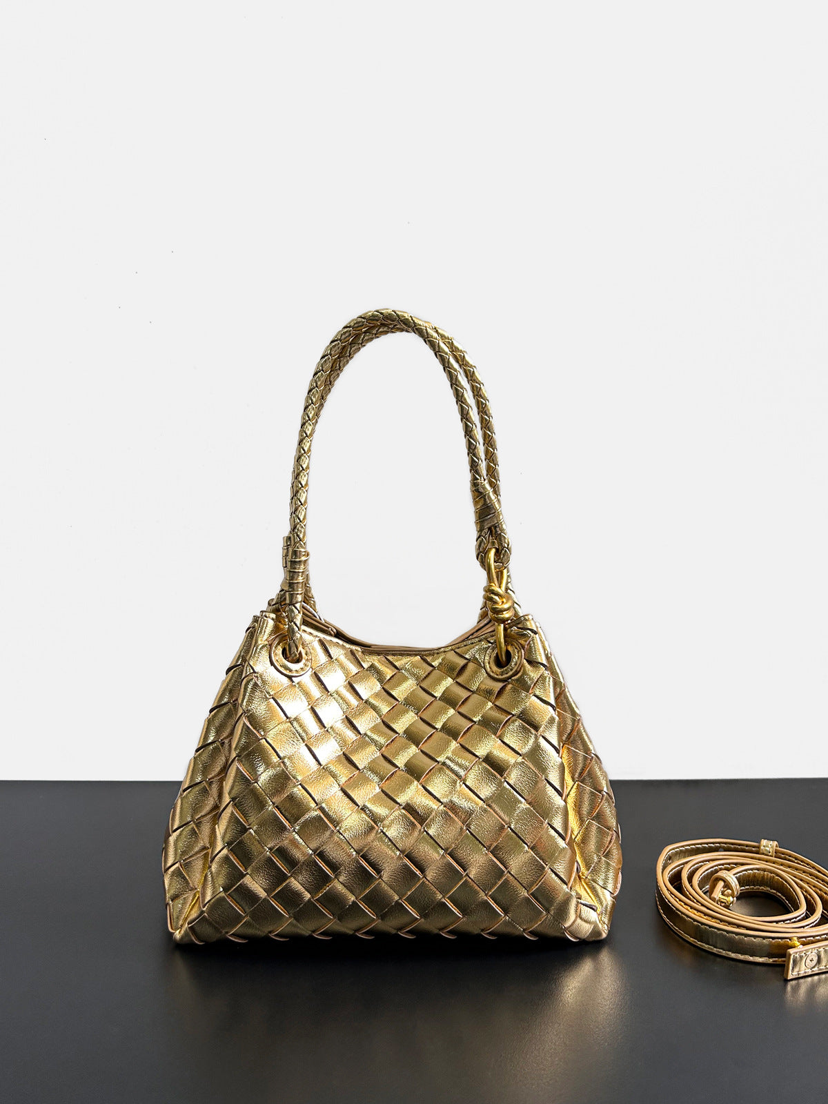 Authentic Leather Weave Parachute Shu Portable Vegetable Bags