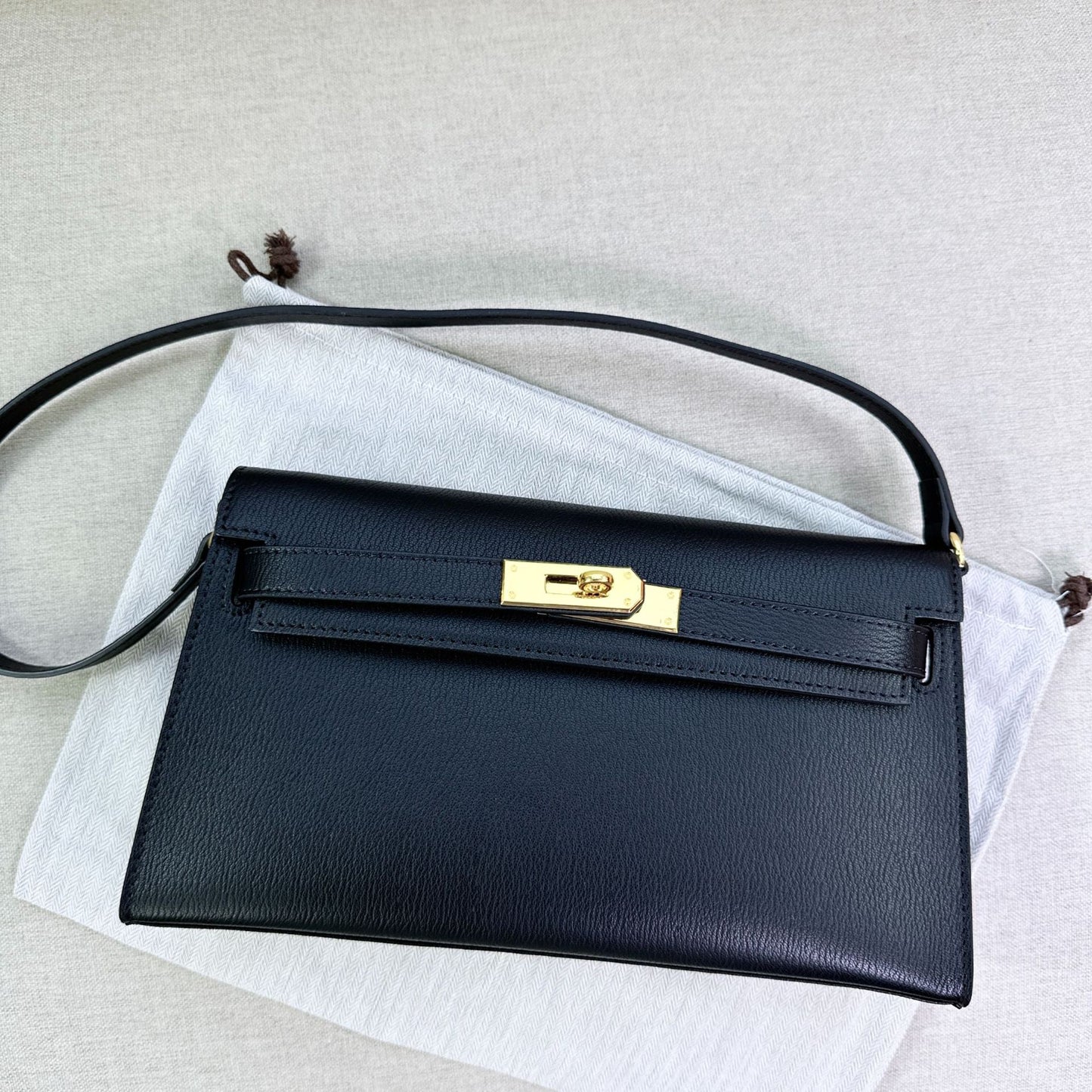 High-grade Genuine Leather Goat Pattern Kelly Armpit Bags