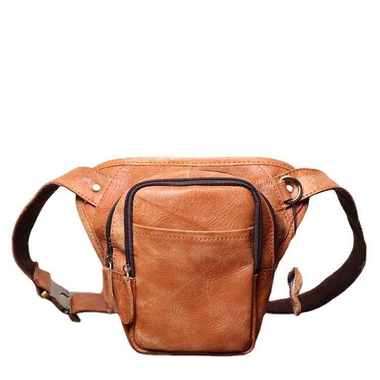 Women's & Men's & Source Matte Leather Cowhide Large Men's Waist Packs