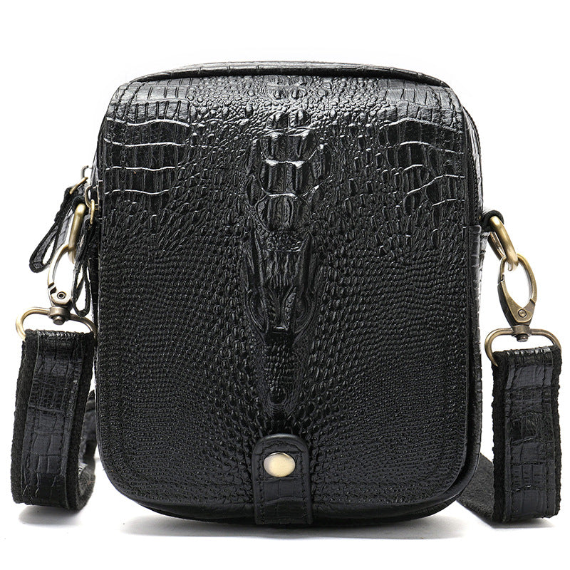 Men's Crocodile Pattern Cowhide Niche Personality Vintage Men's Shoulder Bags