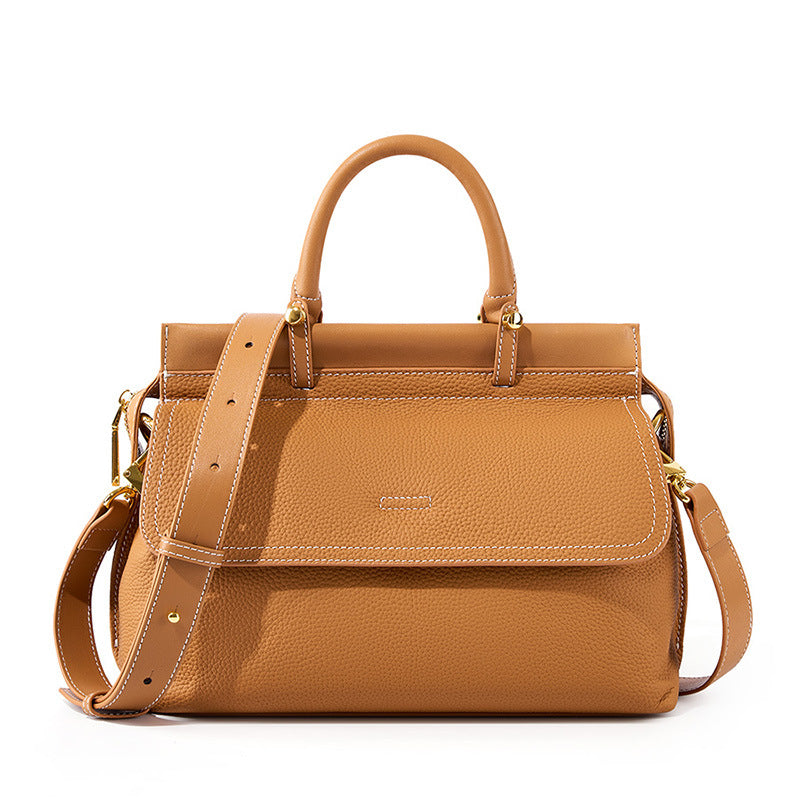 Women's First Layer Cowhide Leather Commuter Large Shoulder Bags