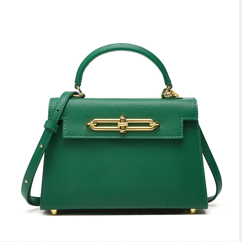 Fashion Genuine Leather Kelly Temperament Commute Handbags