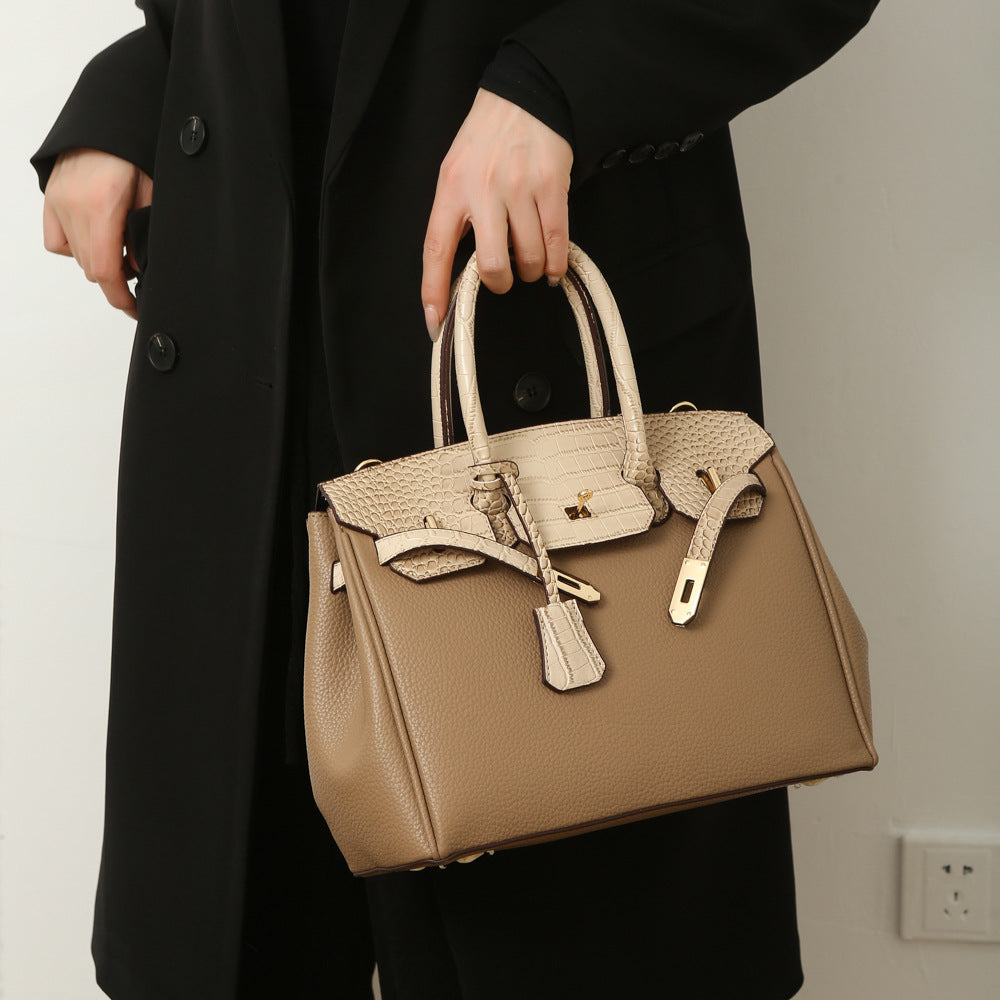 Women's Commuting Fashion Female Crocodile Pattern Stitching Shoulder Bags