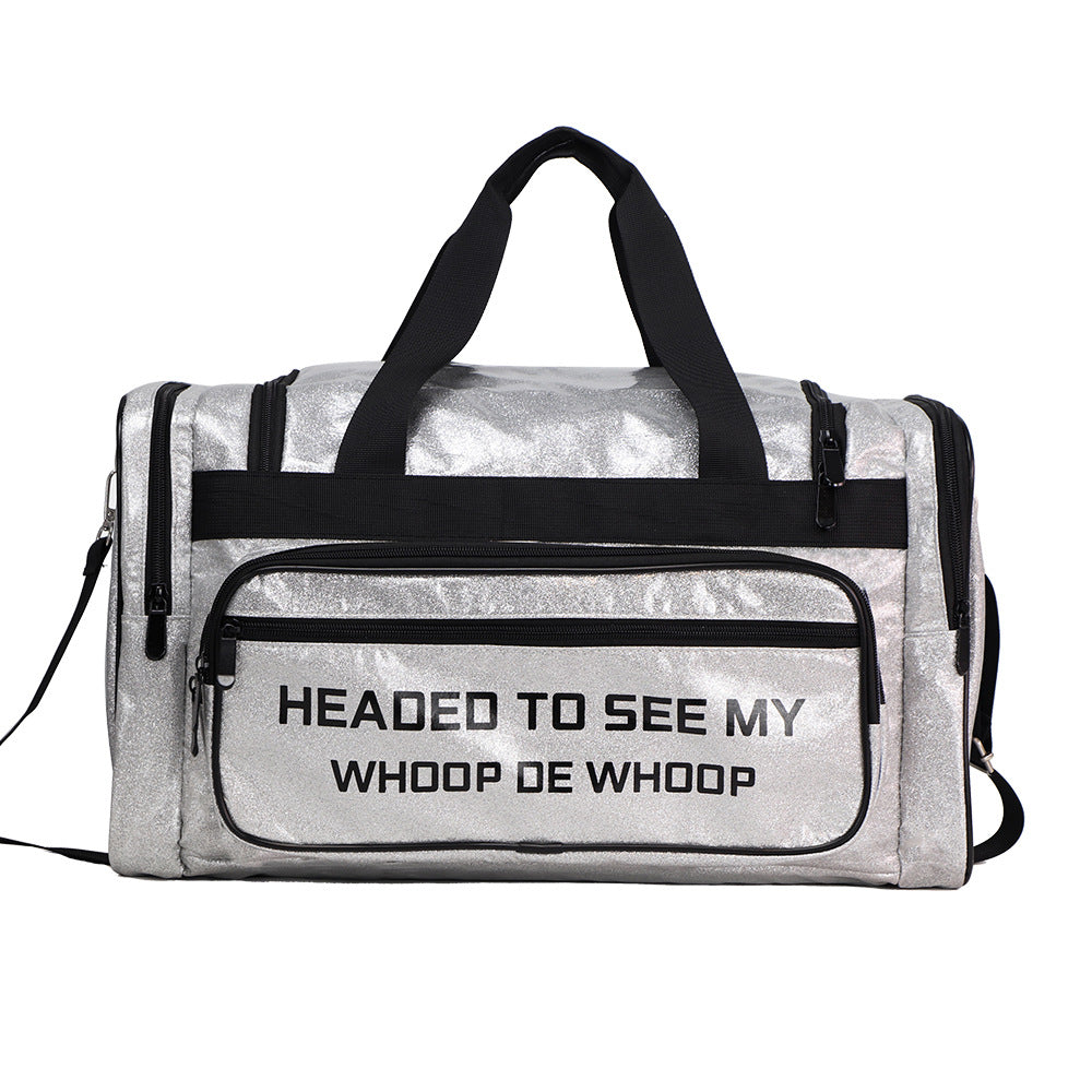 Wet Separation Portable Yoga Crystal Bright Leather Travel Bags