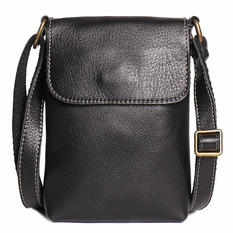 Men's Genuine Leather Crazy Horse Simple Cowhide Men's Shoulder Bags