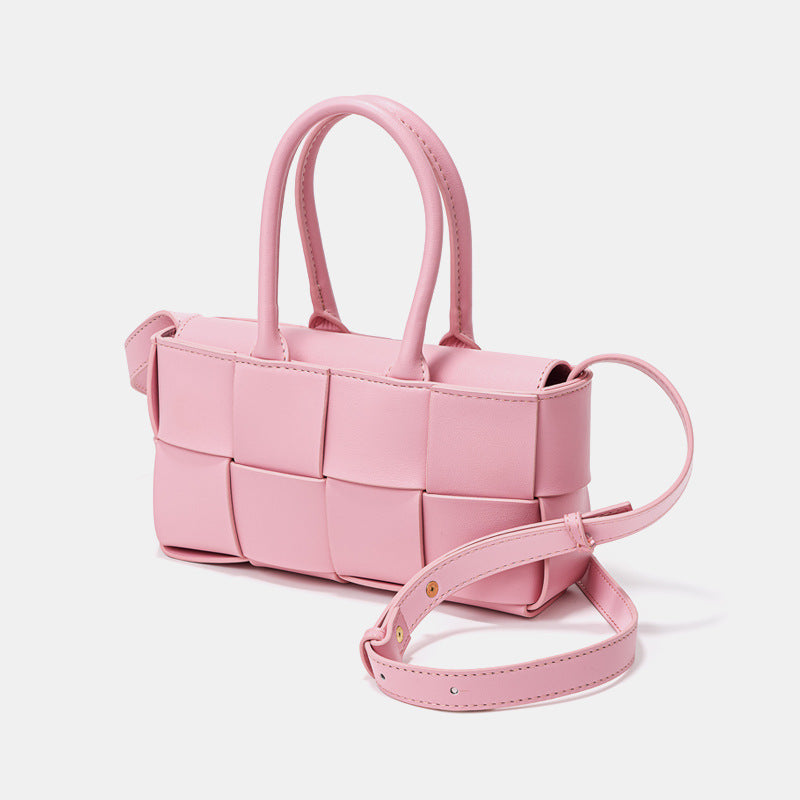 Women's Korean Genuine Leather Woven Design Fashion Bags