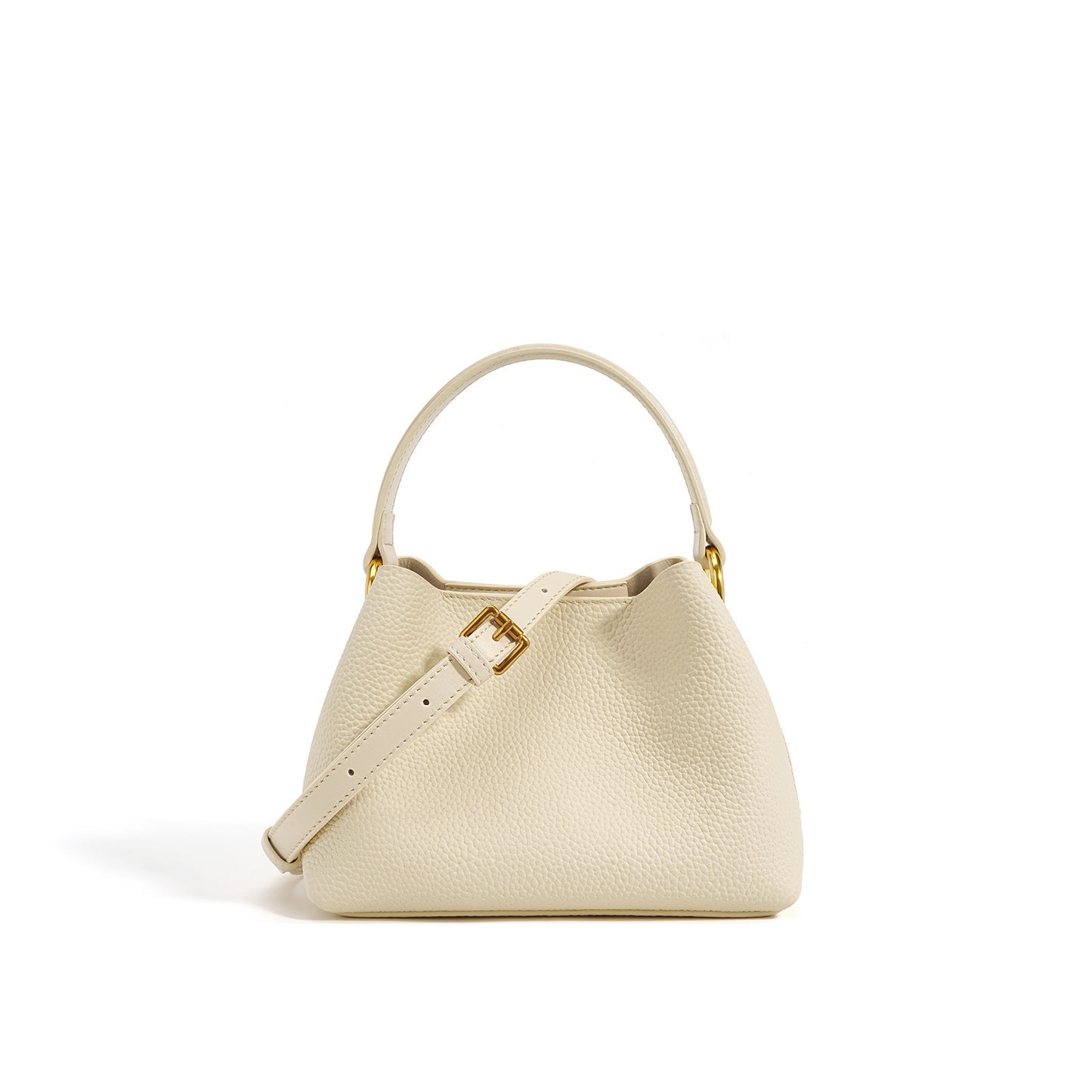 Women's First Layer Cowhide Mini Portable Vegetable Bucket Bags