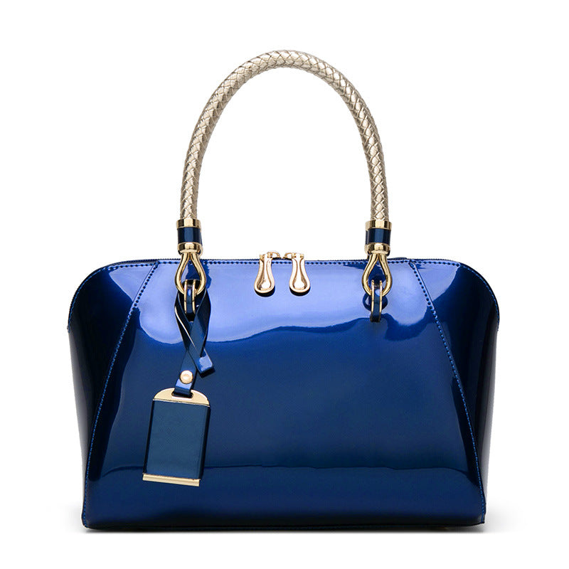 Women's Patent Leather Shiny Boston Fashion Shoulder Bags