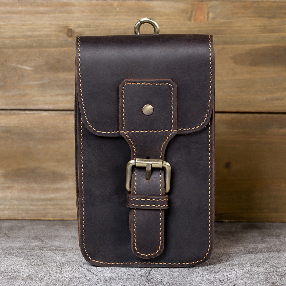 Horse Leather Mobile Vertical Retro First Layer Phone Bags
