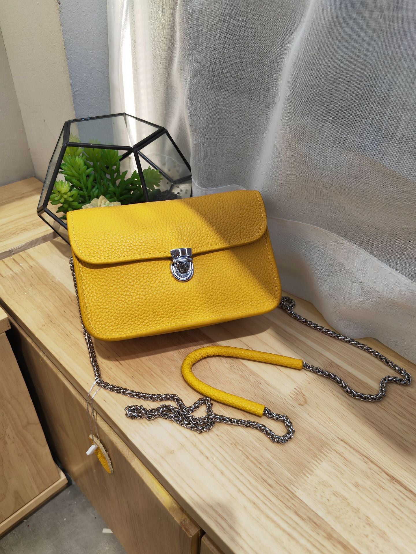 Women's Lychee Pattern Fashion Top Layer Cowhide Shoulder Bags