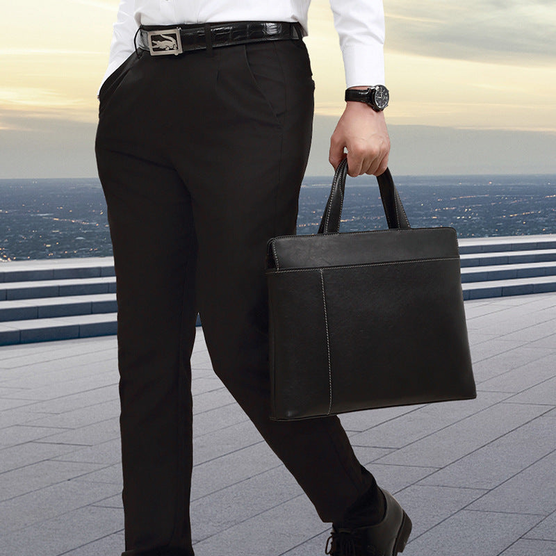 Men's Horizontal Large Capacity Computer Business Cowhide Men's Briefcases