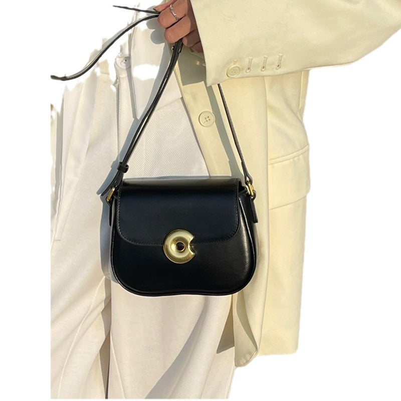 Women's High-grade Leather Underarm Design Cowhide Small Square Bags