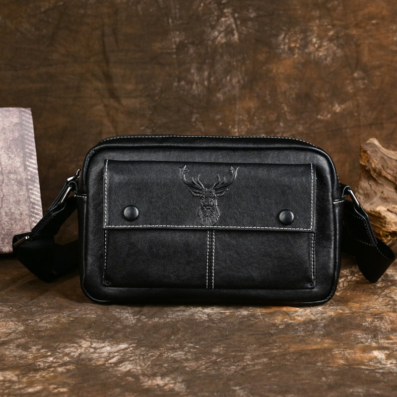 Men's Fashion First Layer Cowhide Trendy Men's Messenger Bags