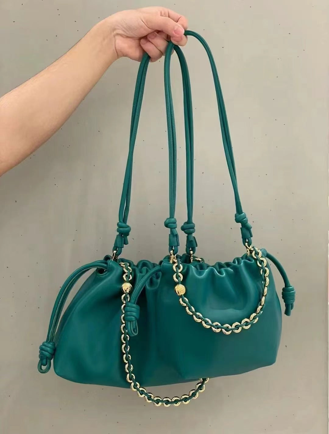 Pretty Chain Lucky Drawstring Cloud Fashion Bucket Bags