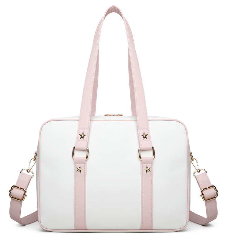 Cute Cartoon Embroidery Contrast Color Leisure Shoulder Bags
