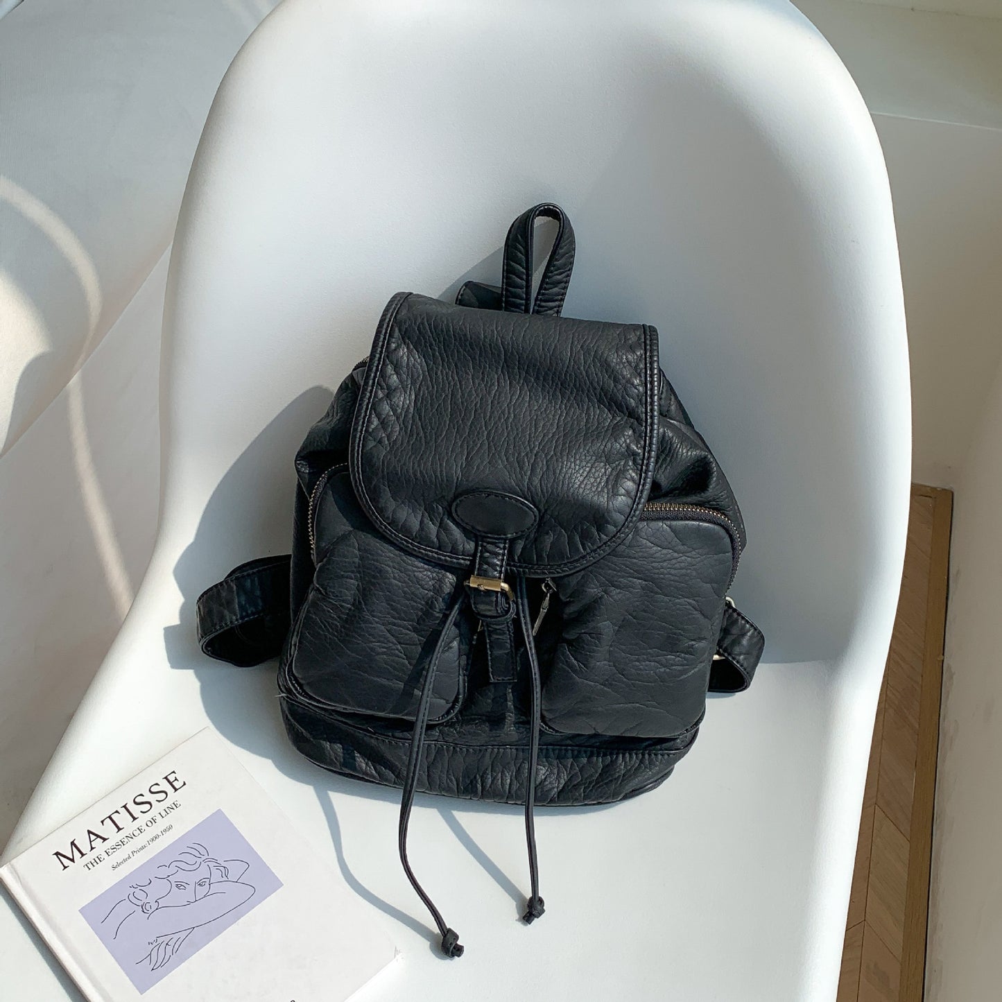 Minority Simple Versatile Sier Pleated Soft Backpacks