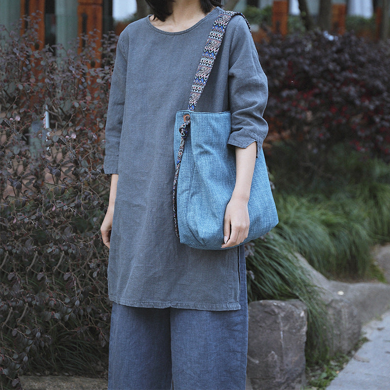 Women's Canvas Cotton Linen Simple Retro Literary Shoulder Bags