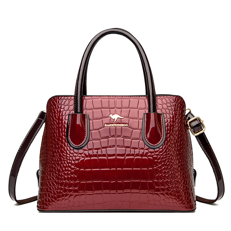Women's Patent Leather Glossy Alligator Print Handbags