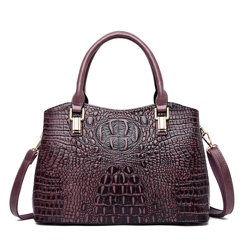 Women's Crocodile Pattern Fashion Large Capacity Shoulder Bags