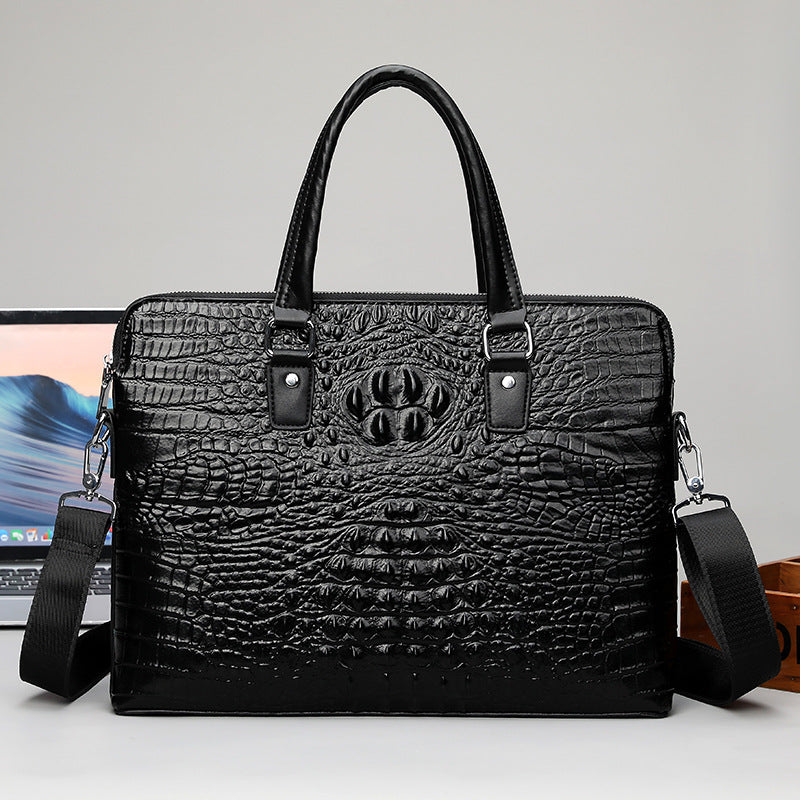 Men's Cowhide Leather Business Large Capacity Genuine Bags