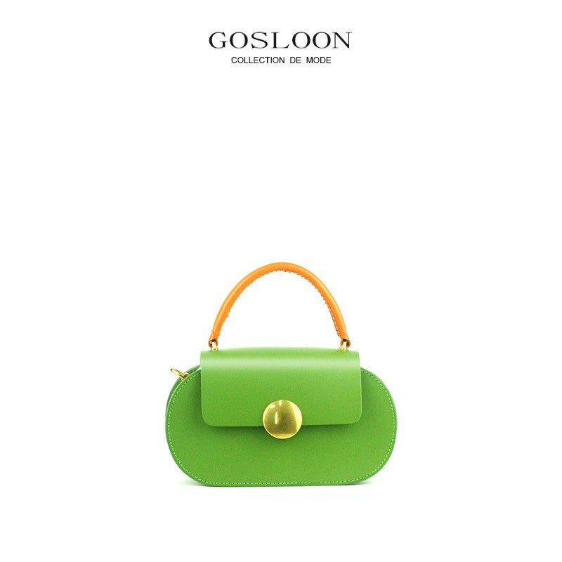 French Gu First Layer Thick Cowhide Handbags