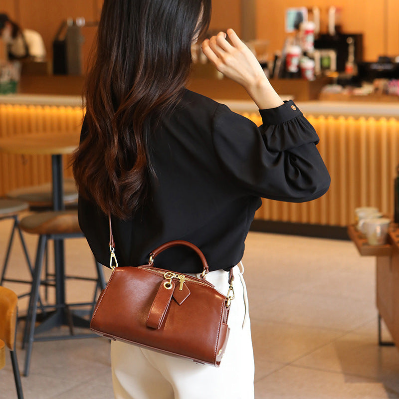 Boston Pillow Retro Solid Color Large Shoulder Bags
