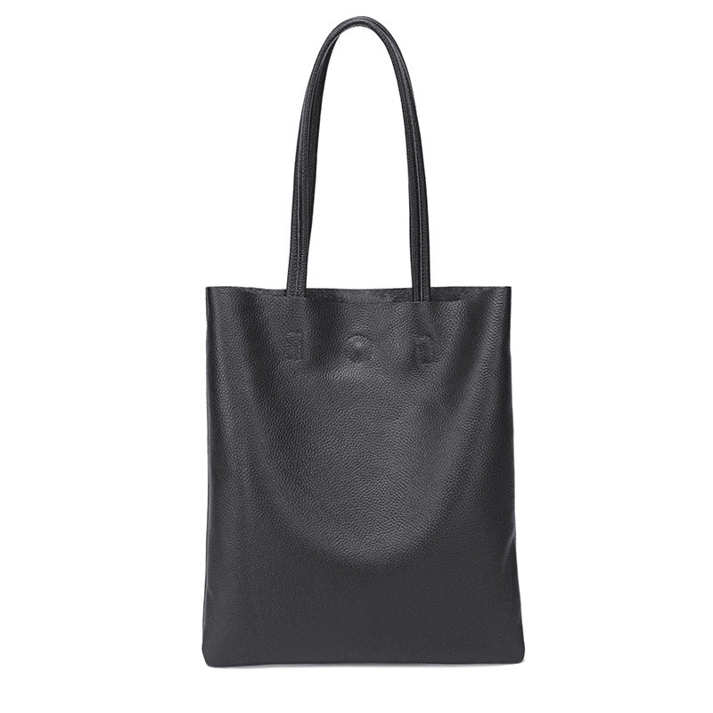 Women's Big Genuine Leather Simple Versatile Large Shoulder Bags