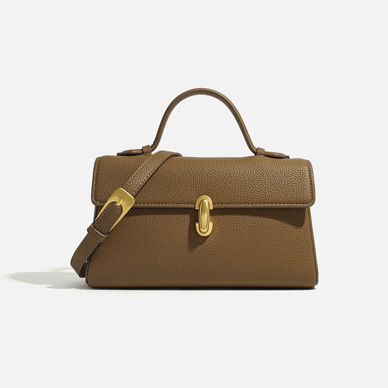 Advanced Texture Lychee Pattern Simple Commute Handbags