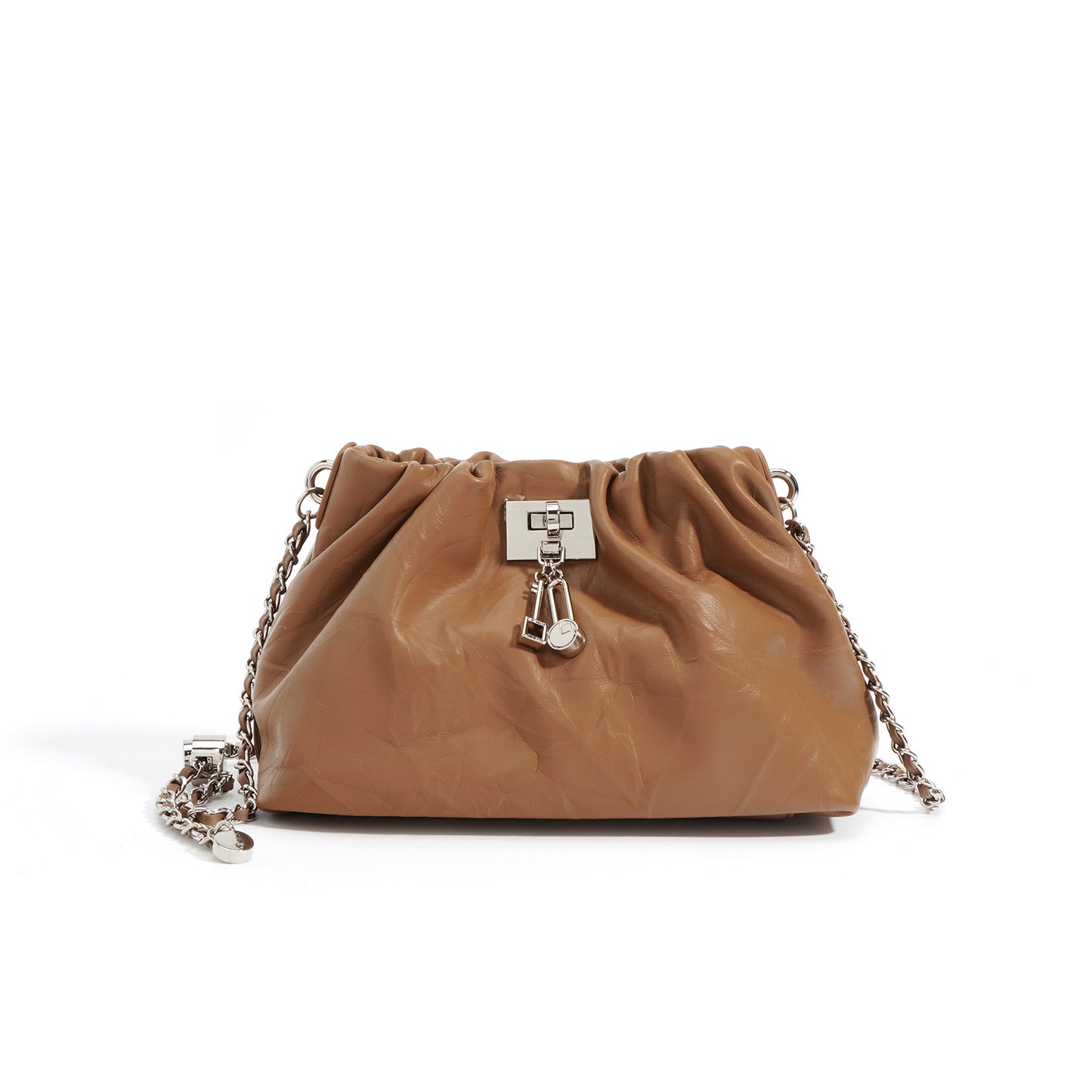 Women's Pleated Cowhide Cloud Retro High-grade Elegant Lock