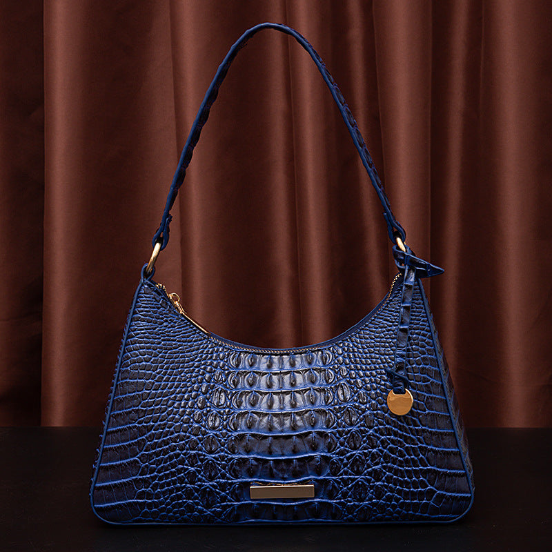 Women's Retro Hand-held Underarm Crocodile Pattern Shoulder Bags