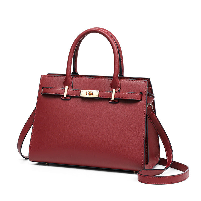 Women's Large Capacity Red Bridal Wedding Leather Handbags