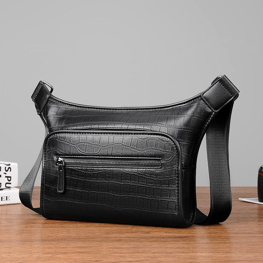 Men's Black Large Capacity Crocodile High Quality Versatile Men's Messenger Bags