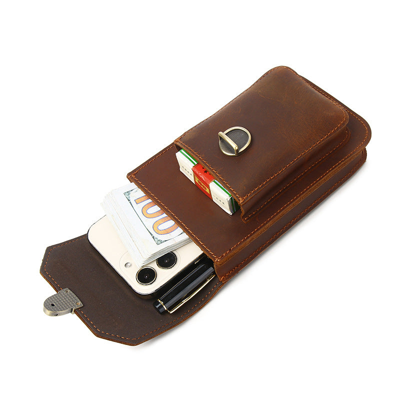 Men's Crazy Horse Leather First Layer Cowhide Buckle