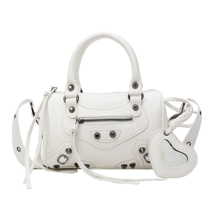 Women's High-grade Rivet Hot Style Textured Boston Bags