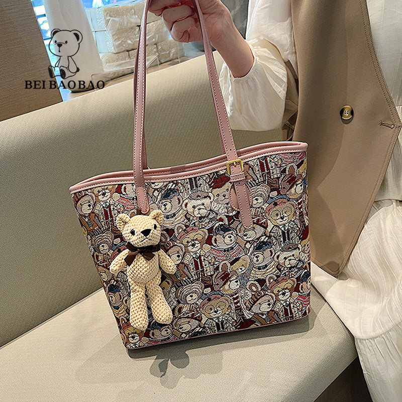 Women's Popular Source Bear Versatile Fashion Tote Bags