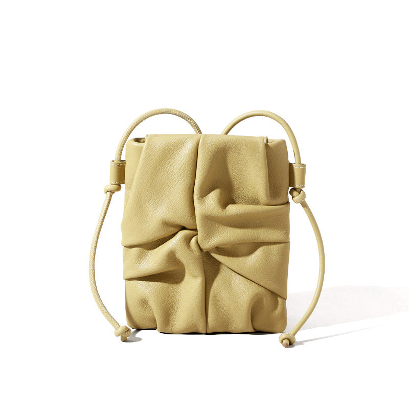 Women's Leather Design Mini Simple First Layer Shoulder Bags