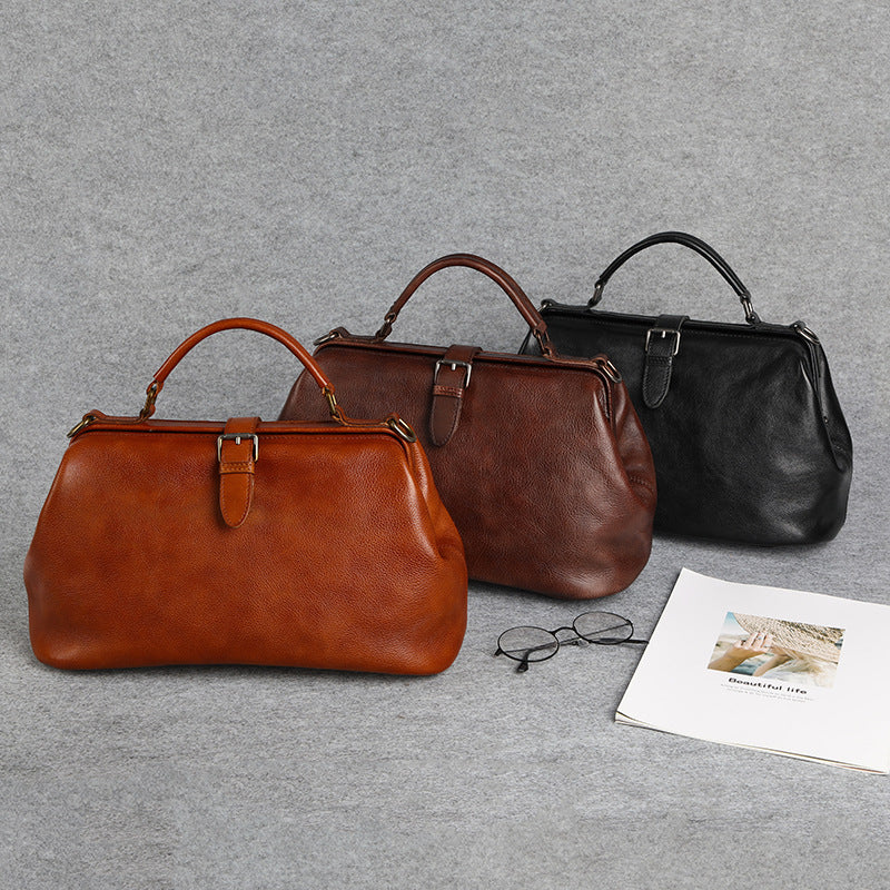 Women's Retro Style Versatile Doctor Portable Handbags