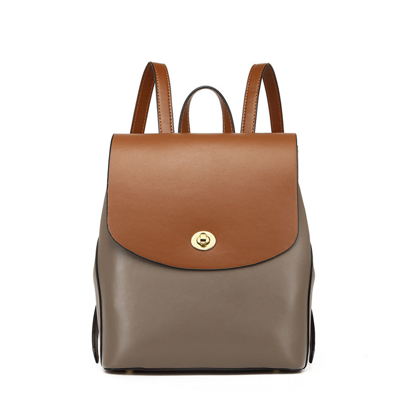 Women's Large Capacity Genuine Leather Fashion College Backpacks
