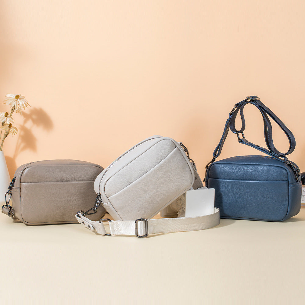 Women's Genuine Leather Trade Solid Color High-grade Small Square Bags