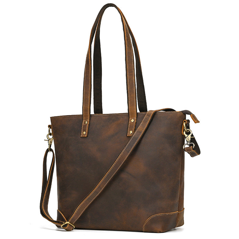 Women's & Men's & Horse Leather Large Capacity Cowhide Tote Bags