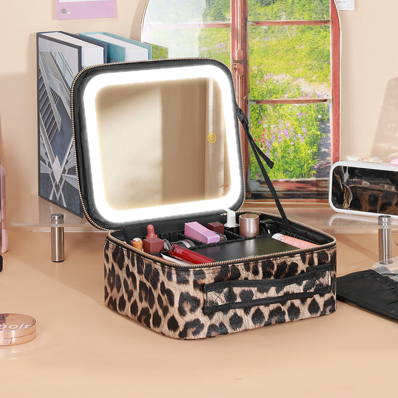 Mirror With Light Makeup Fixing Artist Cosmetic Cases